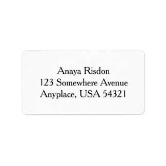 Witte eenvoudige platte Adresetiketten Etiket