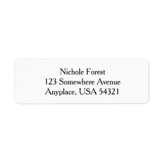 Witte eenvoudige platte labels voor retouradressen