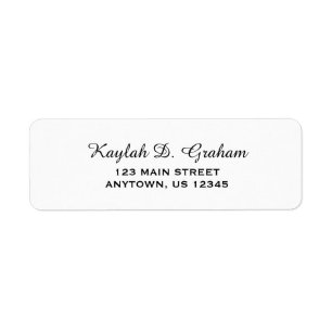 Witte eenvoudige platte labels voor retouradressen