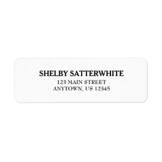 Witte eenvoudige platte labels voor retouradressen