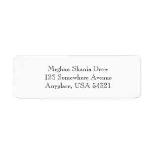Witte eenvoudige platte labels voor retouradressen