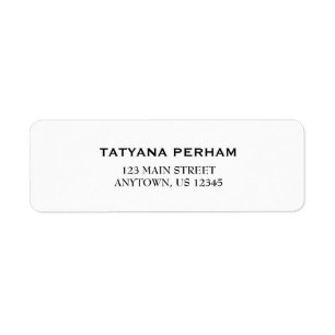Witte eenvoudige platte labels voor retouradressen