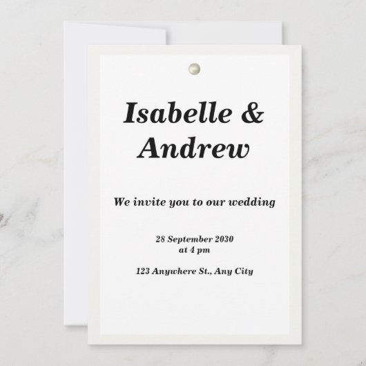 Witte Eenvoudige Polaroid Lijst Tweezijdige bruilo Kaart (Achterkant)