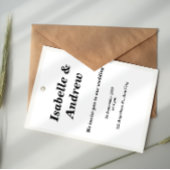 Witte Eenvoudige Polaroid Lijst Tweezijdige bruilo Kaart