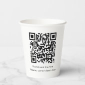 Witte Eenvoudige Professionele Zakelijke Logo QR C Papieren Bekers (Achterkant)