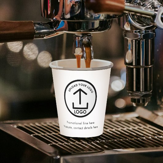 Witte Eenvoudige Professionele Zakelijke Logo & Te Papieren Bekers