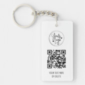 Witte, eenvoudige QR Code Logo Business Sleutelhan Sleutelhanger (Voorkant)