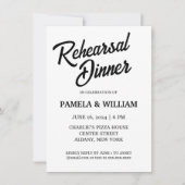 Witte Eenvoudige Stijl Trouw Proefdinermiddag Kaart (Voorkant)