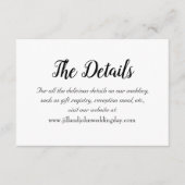 Witte Eenvoudige Stijl Trouwdetails Informatiekaartje (Voorkant)