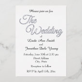 Witte Eenvoudige Stijl Wedding Folie Uitnodiging (Voorkant)