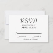 Witte Eenvoudige Stijl Wedding RSVP Kaartje (Voorkant)