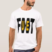 Witte eenvoudige T-shirt Design FOOT UE (Voorkant)