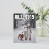 Witte Eenvoudige Typografie Save the Date Briefkaa Aankondigingskaart (Staand voorkant)