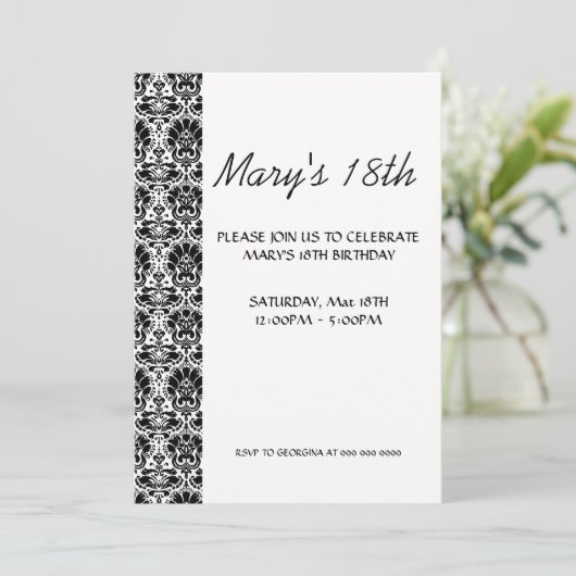 Witte eenvoudige verjaardag uitnodiging (Staand voorkant)