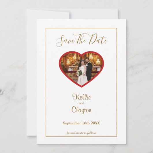 Witte eenvoudige vorm sparen de Datum Save The Date (Voorkant)