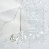 Witte Eenvoudige Wilde Bloemen Bruiloft Acryl Uitnodigingen