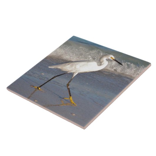 Witte Egret Tegel Tegeltje (Zijkant)