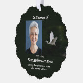 Witte Egretsvogel-herinneringssouvenir Ornament Kaart (Links)