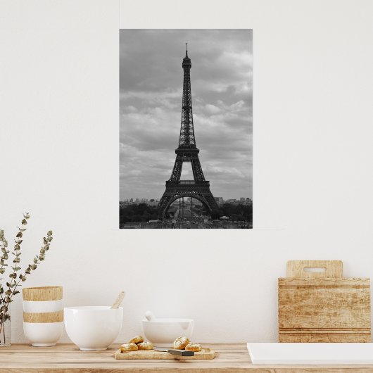 witte eiffel poster (Keuken)