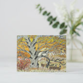 Witte eik en Whitetails Briefkaart (Staand voorkant)