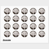 Witte eiken bomen en hout Rustic Wedding Favor Sti Ronde Sticker (Vel)