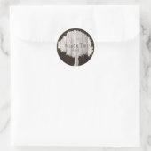 Witte eiken bomen en hout Rustic Wedding Favor Sti Ronde Sticker (Tas)