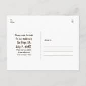 Witte Eikenboom Hout Rustieke Save The Date Ansich Aankondigingskaart (Achterkant)