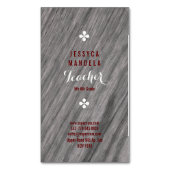 Witte eikenhouten, bruin, wit magnetisch visitekaartje (Voorkant Verticaal)