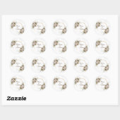 Witte Elegant Floral Rustic Stickers & Labels (Vel)