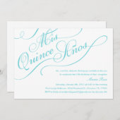 Witte Elegant Quinceanera-uitvindingen Kaart (Voorkant / Achterkant)