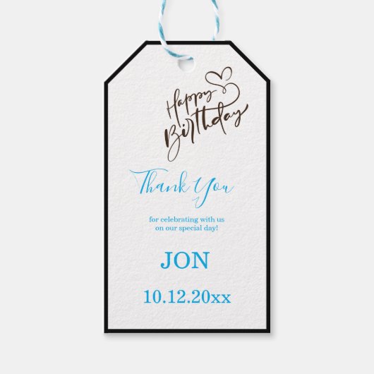 Witte Elegante Bedank Geschenk Cadeaulabel (Voorkant)