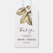 Witte Elegante Bedankje Cadeautje Cadeaulabel (Voorkant)