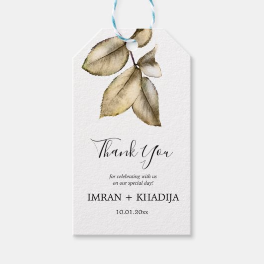 Witte Elegante Bedankje Cadeautje Cadeaulabel (Voorkant)