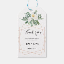 Witte Elegante Bedankje Favor Geschenk Cadeaulabel