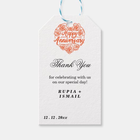 Witte Elegante Bedankje Favor Geschenk Cadeaulabel (Voorkant)