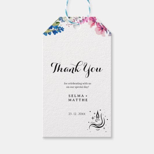 Witte Elegante Bedankje Favor Geschenk Cadeaulabel (Voorkant)
