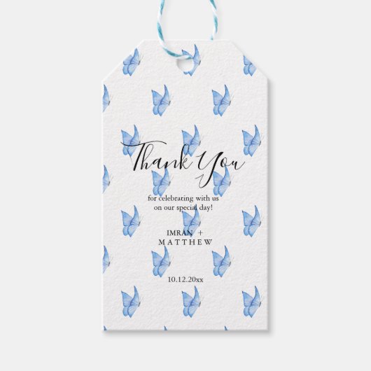 Witte Elegante Bedankje Geschenk Cadeaulabel (Voorkant)