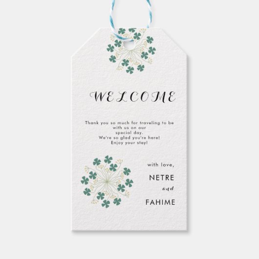 Witte Elegante Bedankje Geschenk Cadeaulabel (Voorkant)