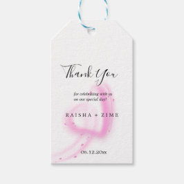 Witte Elegante bewerkings Dank U Favor Geschenk Cadeaulabel