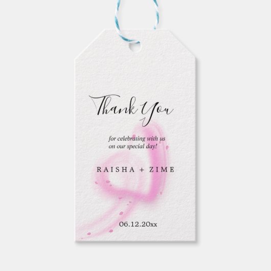 Witte Elegante bewerkings Dank U Favor Geschenk Cadeaulabel (Voorkant)