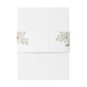 Witte Elegante Bloemen Bruiloft Uitnodiging Belly  Uitnodigingen Wikkel (Achterkant Voorbeeld)