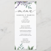 Witte Elegante Bloemen Gepersonaliseerde Huwelijk Menu (Voorkant)