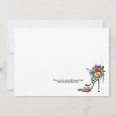 Witte Elegante Bloemen Schoen Bruids Douche Uitnod Kaart (Achterkant)
