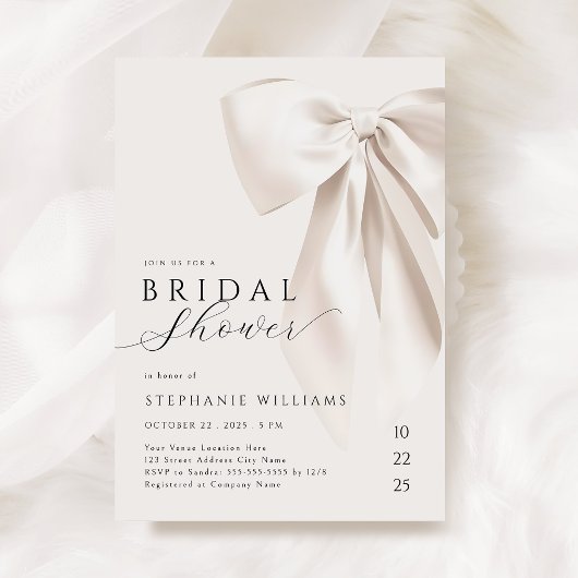 Witte Elegante Boog Bruids Douche Uitnodiging