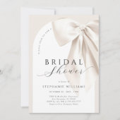 Witte Elegante Bow Arch Bruids Douche Uitnodiging (Voorkant)