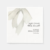 Witte Elegante Bruidsmeisjes Uitloging Bruiloftfee Servet (Voorkant)