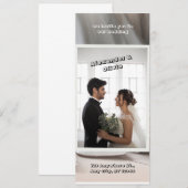 Witte elegante bruiloft kaart (Voorkant / Achterkant)