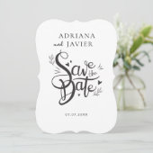 Witte elegante bruiloft uitnodigen minimalist feestdagenkaart (Staand voorkant)