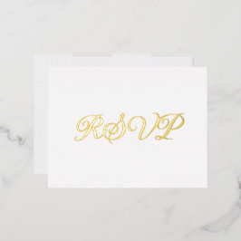 Witte elegante co-starring Folie RSVP-kaart Feestdagen Briefkaart