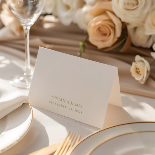 Witte Elegante Delicate Wedding Guest Place Card Kaart